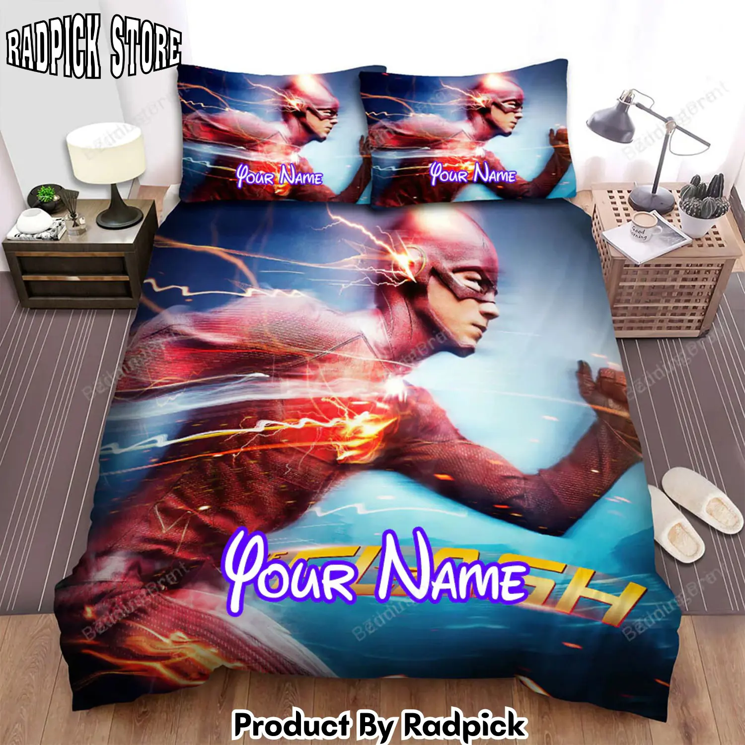 Radpick the flash official poster bed sheets duvet cover personalized name bedding sets rp3271272
